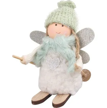 Andílek na lyžích se šálou 10 cm