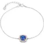 JVD Dámský stříbrný náramek se zirkony a modrým opálem SVLB0513SH2O317