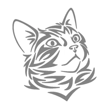 Samolepící dekorace SAMOLEPKA Kočka 028 pravá hlavička (17 - šedá) NA AUTO, NÁLEPKA, FÓLIE, POLEP, TUNING, VLASTNÍ TEXT, TISK, AUTOSAMOLEPKY.cz, POLEPY, OBRÁZEK, LOGO, SAMOLEPKY