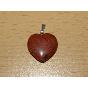 Drahý kámen Jaspis červený - Přívěsek srdíčko větší - kpsv52