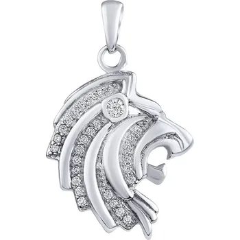 Přívěsek Stříbrný přívěsek kočička Přívěsek hlava lva ze stříbra s micro zirkonia JJJP0100