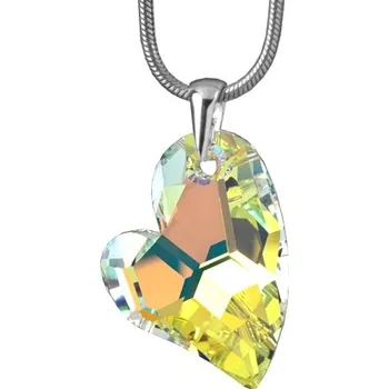Přívěsek Stříbrný přívěsek Devoted 2 U Heart 27mm Crystal AB se Swarovski® Crystals LSW146P