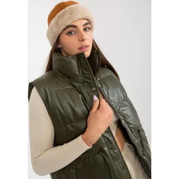 Dámská vesta z ekokůže s prošíváním RAYLEE khaki