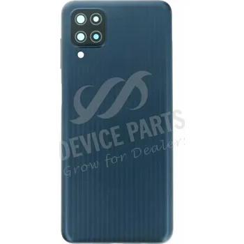 Náhradní kryt pro mobilní telefon Kryt baterie + zadní čočka fotoaparátu a rámeček pro Samsung Galaxy M12 Black Originál