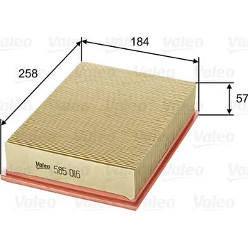 Filtr do auta Vzduchový filtr VALEO 585016