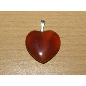 Drahý kámen Karneol - Přívěsek srdíčko větší - kpsv81