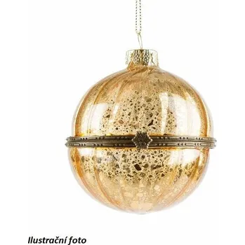 Vánoční dekorace Hergo Vánoční koule zlatá s mašlí