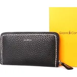 Luxusní celozipová kožená peněženka Gianni Conti 2868 černá