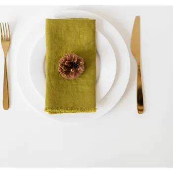 Papírový ubrousek Sada 2 zelených lněných ubrousků Linen Tales Classic, 40 x 40 cm ID_1401755