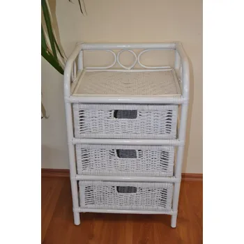 Komoda Axin Trading s.r.o. Ratanová komoda 3 zásuvky ratan bílá