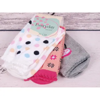 Dámské ponožky CNB BERLIN Ponožky DE 54265 SADA 3 PÁRŮ bílé šedé lososové velikosti ponožek: 20-22 ( EUR vel. 31-34)