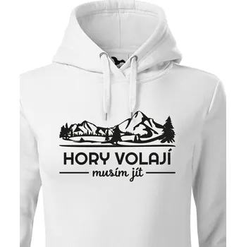 Dámská mikina Dámská mikina Hory volají musím jít, Barva Bílá, Velikost XL, Canvas Dámská mikina Bezvatriko.cz 0657