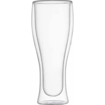 Sklenice Sada 2 kusů dvoustěnných sklěněných sklenic 400ml pivní sklo BRANDANI (barva - sklo, čiré)