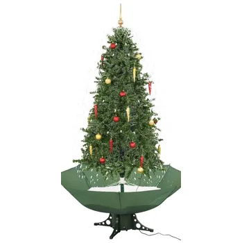 Vánoce Sněžící vánoční stromek s deštníkovým stojanem zelený
