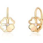 JVD Dámské stříbrné pozlacené náušnice se zirkony čtyřlístky SVLE1515XH2GO00