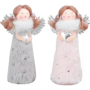 Vánoce Anděl na postavení plyšový 13 cm