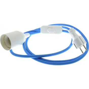 Příslušenství pro svítidlo Textilní kabel Modrý M31 s objímkou, vypínačem a vidlicí
