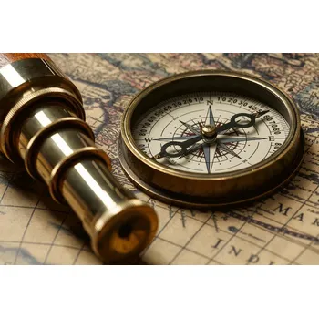Fototapeta DIMEX | Vliesová fototapeta Stará mapa a kompas MS-5-1532 | 375 x 250 cm| zlatá, hnědá, šedá + Vliesová fototapeta na stěnu DIMEX Stará mapa a kompas MS51532 v rozměru 375 x 250 cm + lepidlo zdarma