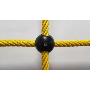 Lano BERGER – HUCK Šplhací síť Herkules PES 16 mm, oko 30 cm, plastové koule, žlutá