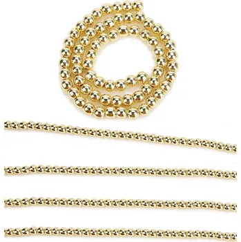 Materiál na výrobu šperku Hematit korálky Zlaté - Návlek - 4mm