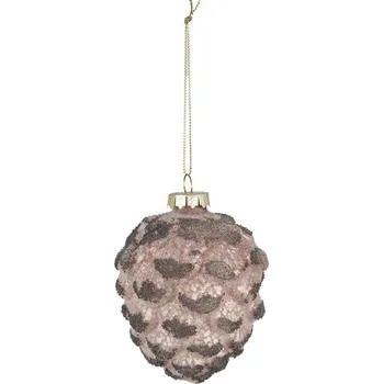 Vánoční ozdoba 6ks hnědá antik skleněná závěsná ozdoba šiška - Ø 8*10 cm