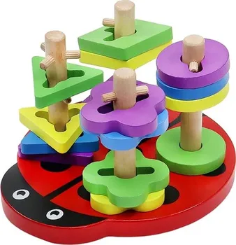 Dřevěná hračka Iso Trade Edukační dřevěný labyrint beruška