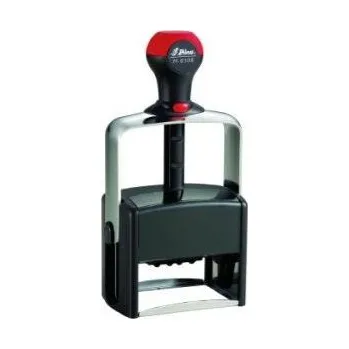 Razítko Datumové razítko Shiny H-6108 Heavy Duty, kovový strojek, libovolný 68x47 mm, text a datum barvy otisku zelená