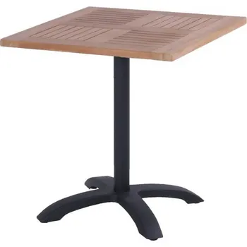 Zahradní stůl Sklopný Zahradní stůl Sophie Bistro Teak 70 x 70 cm - černý