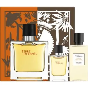 Parfém Hermes Hermes Terre D Hermes Parfum SET: Parfémovaná voda 75ml + Parfémovaná voda 5ml + Sprchovací gél 40ml Pre mužov Parfem