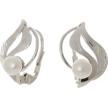 Náušnice Stříbrné naušnice s bílou perličkou STNAU1310F