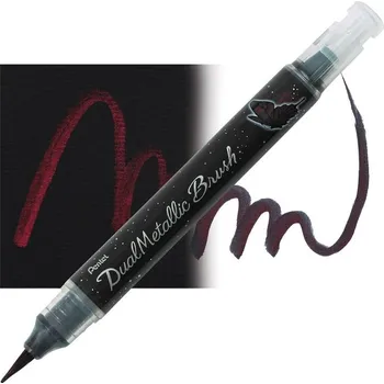 PENTEL Dual Metallic Brush Pen, černý