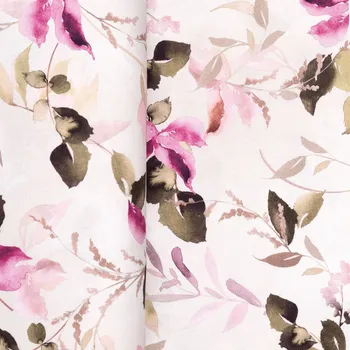 Tegatex Látka závěsovina metráž bavlněná- velké růžové květy