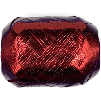 Stuha Vánoční vázací stuha LIGHT METALIC metalická červená (velké Mega klubko) 10 mm x 20 m (Vázací stuha, červená, metalická lesklá, polypropylénová, velké MEGA klubko, strukturovaná )