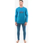 Pánské pyžamo dlouhé 79127P modré vel.M - Gina
