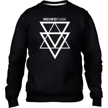 Pánská mikina DNBMARKET.CZ Pánská mikina bez kapuce |D&B + NEURO| Triangles Velikost: S, Barva: Černá - Design 2