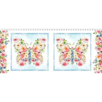 US In The Beginning 999-748 Victoria panel motýlí vícebarevná bavlněná látka patchwork