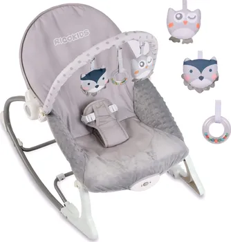 Ricokids Houpací vibrační křesílko/lehátko Grey Owl