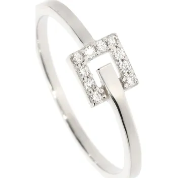 Prsten Zlatnictví Helios Prsten z bílého zlata se zirkony B55063