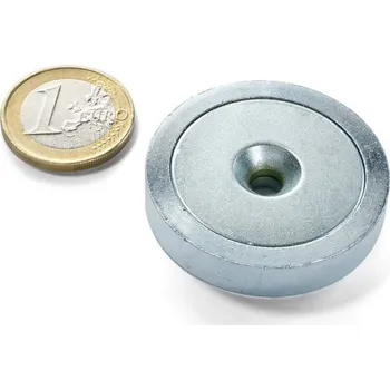 Dekorativní magnet SOLLAU Neodymová magnetická čočka se středovou dírou a sražením 40x6,5x8 mm