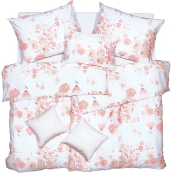 Bytový textil SCANquilt povlečení SATÉN PLUS anabela bílolososová 140 x 200/70 x 90 cm