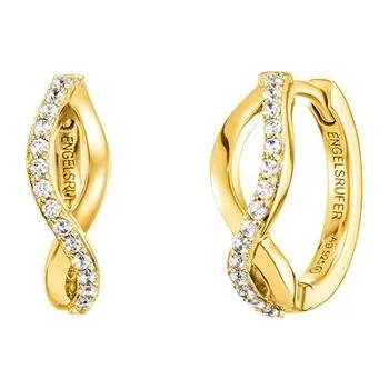 Náušnice Kruhové náušnice ENGELSRUFER zlacené se zirkony ERE-PARADISE-ZI-G-CR