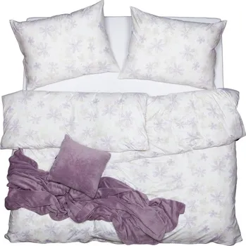 Bytový textil SCANquilt povlečení JERSEY tečkovaná kvítka smetanovopastelová 140 x 200/70 x 90 cm