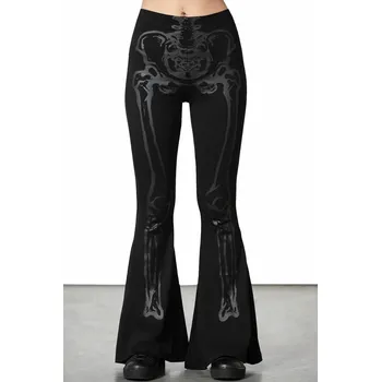 Dámské kalhoty kalhoty dámské KILLSTAR - Skulbones Flares - Black - XXL