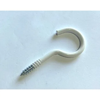 Vrut Háček s vrutem do dřeva - délka 65 mm, bílý lak