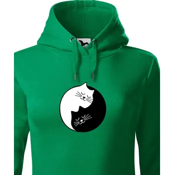 Dámská mikina Dámská mikina kočičí Jing Jang, Barva Zelená, Velikost 2XL, Canvas Dámská mikina Bezvatriko.cz 0488 -bila je