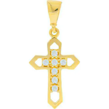 Přívěsek Zlatý křížek se 7 zirkony