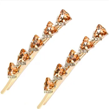 Souprava šperků B-TOP Sada 2ks sponek do vlasů ve tvaru Trojúhelníku Druh barvy: Zlatá růžová