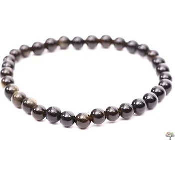 Náramek Magieprirody.cz Pánský náramek Obsidián zlatý - 6 mm kuličky #364 - z přírodních kamenů