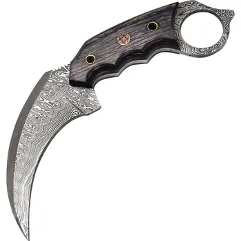 lovecký nůž Damascus Karambit Black Pakkawood Handle