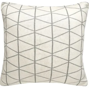 Bytový textil SCANquilt pletený povlak DESIGN geo smetanovošedá 45 x 45 cm